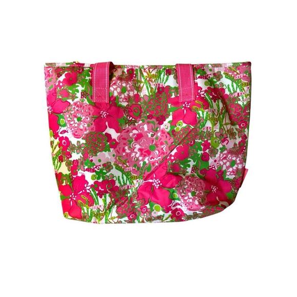 Lilly Pulizer Pink Beach Rose Insulated Large Shoulder Tote Bag Picnic Cooler - Picture 5 of 10